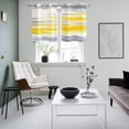 thumbnail image 4 of Yellow Grey Kitchen Curtains Small Short 39 Inch Length, Vintage Farmhouse Abstract Oil Painting Grommet Top Bedroom Living Room Curtains, Light Filtering Cafe Curtain Drapes 2 Panels Set 55''x39'', 4 of 9