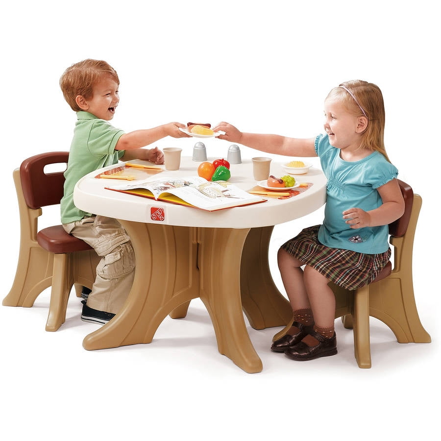 Kids Table and 2 Chairs Set For Toddler Baby Gift Desk Furniture Cartoon Pattern 