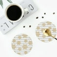 thumbnail image 3 of Bingfone Vintage Gold Snowflake Leather Drinks Coasters with Set of 6,Suitable for Home Kitchen,Coffee Cup Coasters Home Gift, 3 of 7
