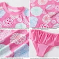 thumbnail image 3 of BULLPIANO Baby Girls Sunsuit Long Sleeve Rash Guard Swimwear Girl Two Piece Swimsuit with UPF 50+ Sun Protection ,Size 3-4 Years, 3 of 3