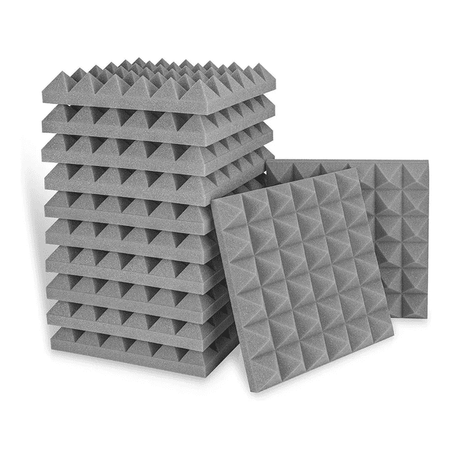 Panel Acústico De Espuma De 30x30x3cm 12 Gris