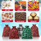 thumbnail image 5 of Nvzi 10 bolsas navideñas con cordón y estampado de copos de nieve, bolsas de lino a cuadros con diseño de búfalo, bolsas de regalo (3,93 x 5,51 pulgadas, verde A), 5 of 5