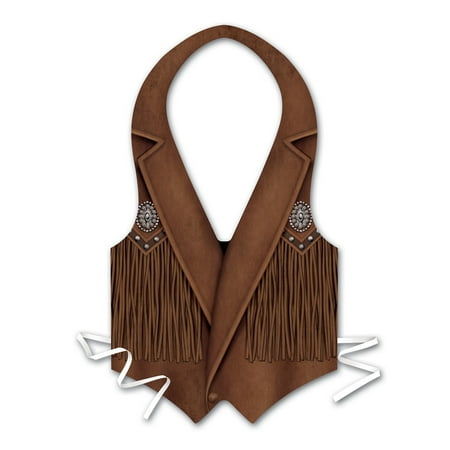 Club Pack of 24 Plastic Cowboy Vest with Fringe Costume Accessory