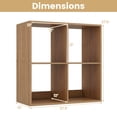 thumbnail image 3 of Costway 4-Cube Bookshelf, Modern Cubby Bookcase with Back Guardrail & Anti-tipping Kits Natural, 3 of 10