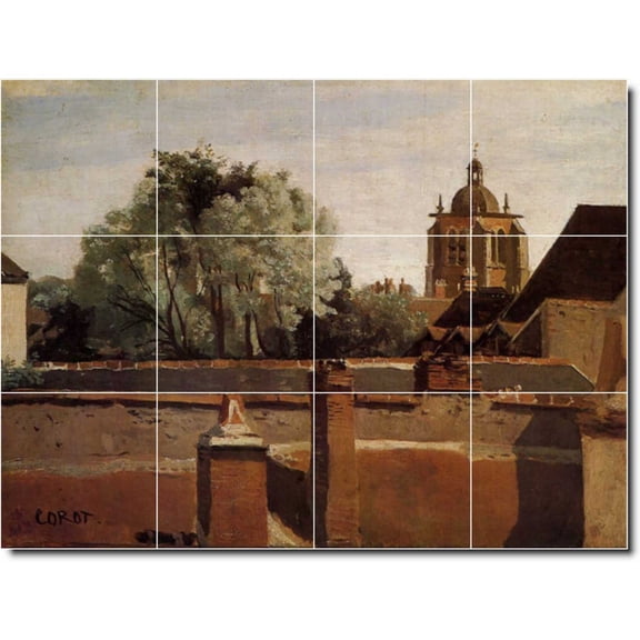 Ceramic Tile Mural-Jean Corot Country Painting 184. 48" w x 36" h using (12) 12 x 12 ceramic tiles