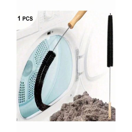 Dryer Lint Brush Vent Cleaner and Lint Trap Cleaning Tool, 28-Inch Long Flexible Dryer Cleaning Brush with Wood Handle for Dryer Vent Cleaning, 1-Pack