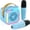 Blue-2 Microphone, variant on Mini Karaoke Machine with 2 Wireless Microphones, Portable Bluetooth Karaoke Speaker with LED Disco Lights, Cute Cat Ear Design for Kids & Adults, Party & Home Karaoke System