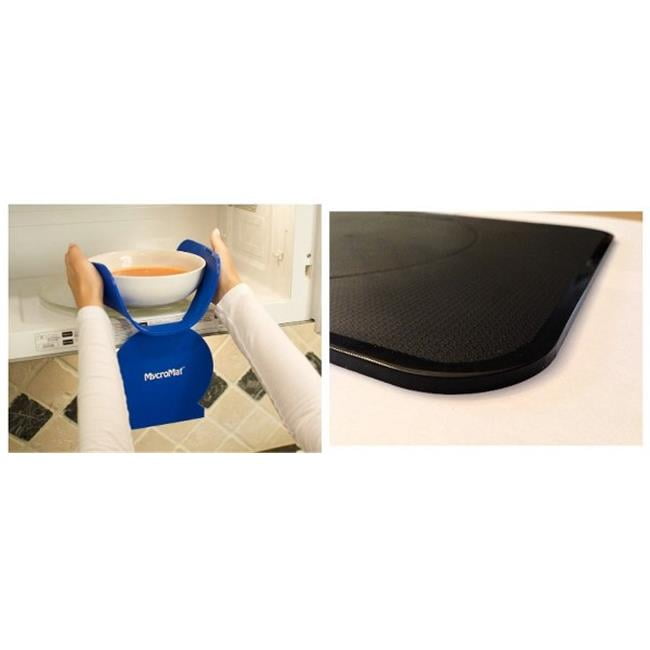 MycroMat 12BLK MultiFunction Silicone Kitchen Mats in Black Set of 2