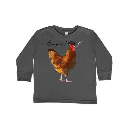 

Inktastic French Rooster says Bauque! Gift Toddler Boy or Toddler Girl Long Sleeve T-Shirt