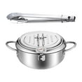 thumbnail image 2 of Deep Fryer Pot Soup Pot Small Removable Oil Frying Pan Tempura Frying Pot with Lid for Squid Rings Veggies Potato Chips Fish 20cm and clip, 2 of 8