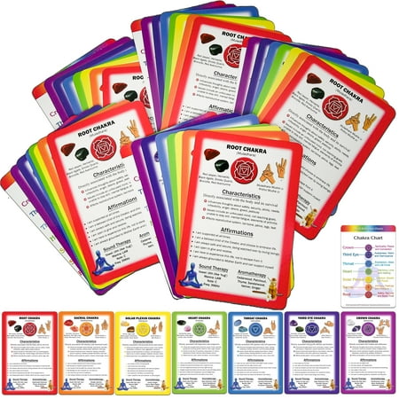 Reiki Supplies Chakra Healing Cards for Sessions, Clients and Classes - 5 Sets of 8 Cards - (40 Cards Total)
