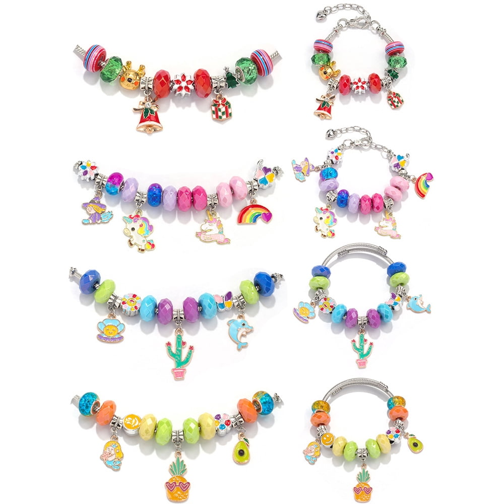 Advent Calendar Charm Bracelet Making Kit for Kids Girl Christmas Countdown Calendars Gift