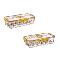 Clearance Food Storage under $20 Egg Holder Clear Egg Tray Storage Box With Lid And Special Buckle Stackable PET Plastic Refrigerator Organizer Bins Eggs Containers 18 Egg Tray