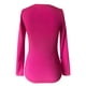 thumbnail image 4 of MHFRRA Camiseta de Manga Larga Acanalada, Ajustada, con Cuello En V, Informal, Elástica, Suave y Cómoda, Básica para Uso Diario Rosa Fuerte, 4 of 4