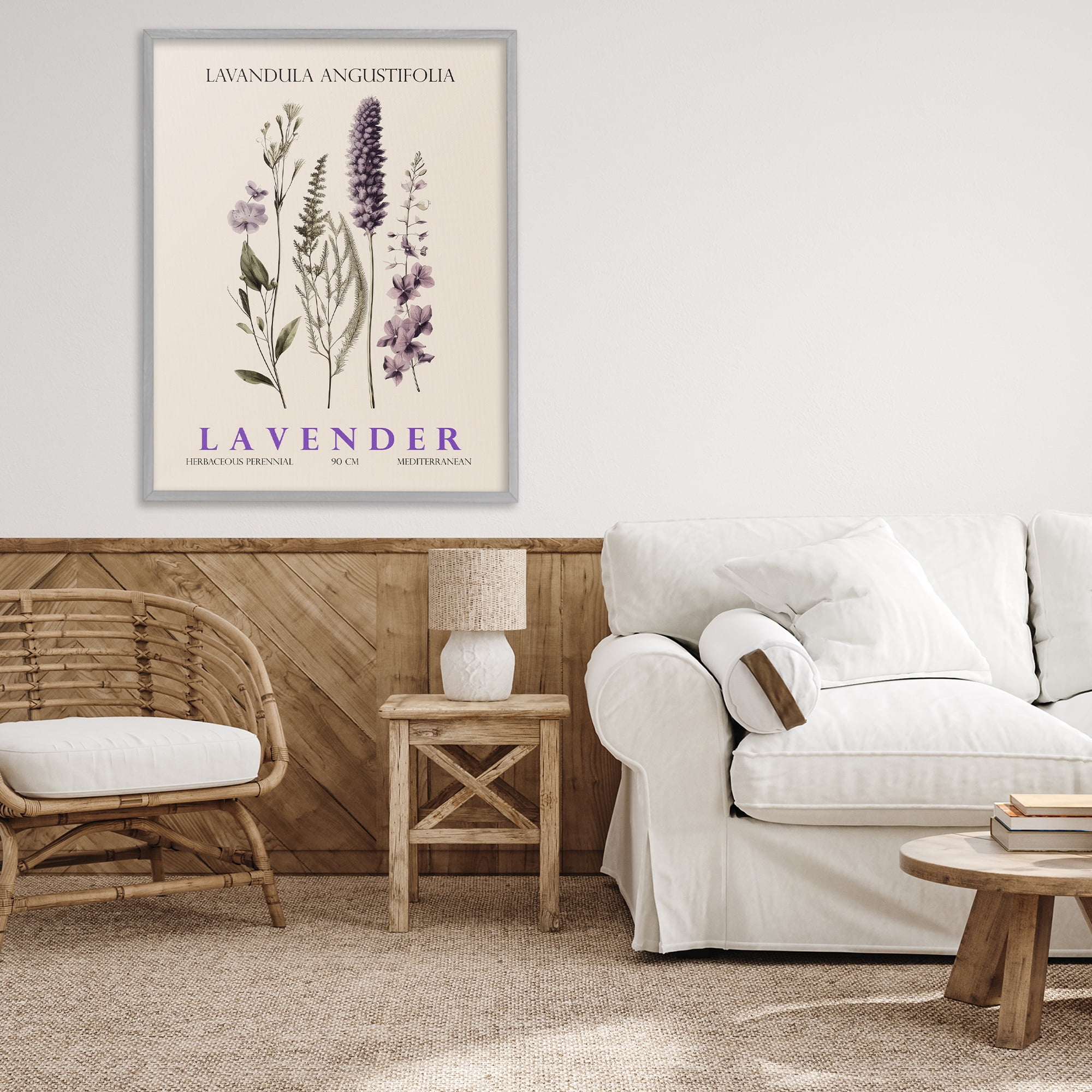 Stupell Industries Natural Lavender Bundle Gray Framed Giclee Art, design by Christopher Giampietro