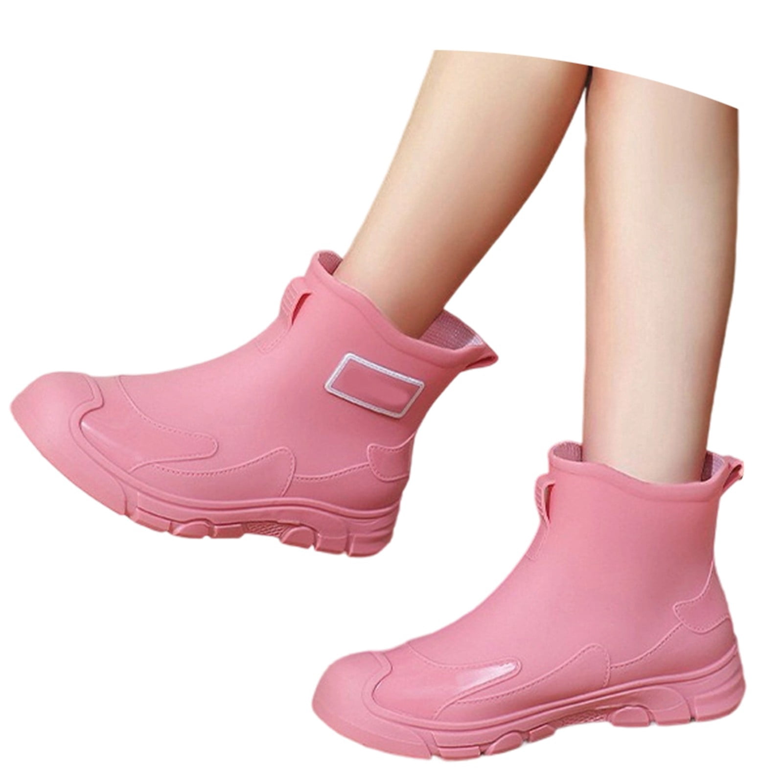 Safufu Fashionable Women's Rain Shoes Summer Short Ankle Boots Casual Footwear For Everyday Use comfortable for all seasonPink
