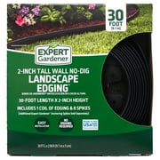 Expert Gardener 2-inch Tall Wall No-Dig Landscape Edging, 30-ft., Plastic, Black