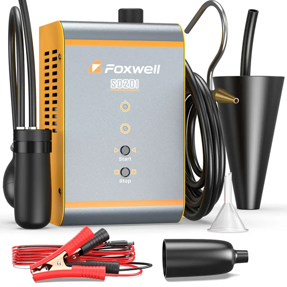 FOXWELL SD201 Car Smoke Leak Detector, Automotive EVAP Smoke Machine, Fuel Pipe Vacuum Smoke Diagnostic for Cars Motorcycles Trucks