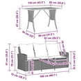 thumbnail image 2 of vidaXL Patio Sofa 3-Seater with Cushions&Table Black Poly Rattan, 2 of 6