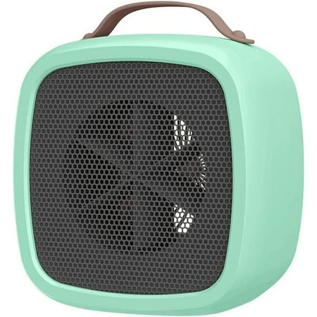 

Fan Heater Small Portable Electric Heater Bathroom Fan Heater Mini Ceramic Fan Heater Space Heater for Office Room Heater 400W - 10×14×14cm (Green)