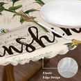 thumbnail image 3 of Sunflowers Round Tablecloth, Fitted Table Cover with Elastic for 45"-54" Round Tables, Farmhouse Retro Botanical Floral Bee Love Heart Table Cloth Outdoor Indoor Dinning Party Waterproof Tablecloths, 3 of 7