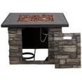 thumbnail image 3 of Shine Company 34.5" Square Propane Gas Fire Pit Table with Lava Rocks in Gray, 3 of 5