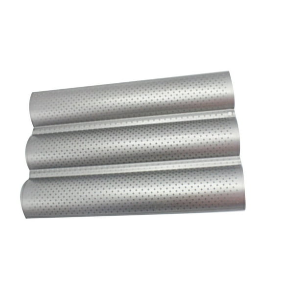 Baking Mould Wave Bread Stick Baking Tray Kitchen Baking Tool (Size 3 Slots Silver)