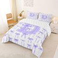 thumbnail image 2 of Manfei Letter D Personalized Initial Full Size Comforter Sets For Girls,Girls Lavender Bow Bedding Sets For Kids,Reversible,3-Piece, 2 of 7