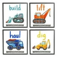 thumbnail image 2 of Stupell Industries Dig Lift Haul Build Kids' Construction Truck Vehicles, 17 x 17, Design by Elizabeth Medley, 2 of 5