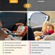 thumbnail image 4 of Parasol universal para ventanas traseras de coche: 2 protectores universales para ventanas laterales traseras de coche, SUV, protegen a niños y mascotas de los rayos UV | Negro resistente al calor (L), 4 of 5