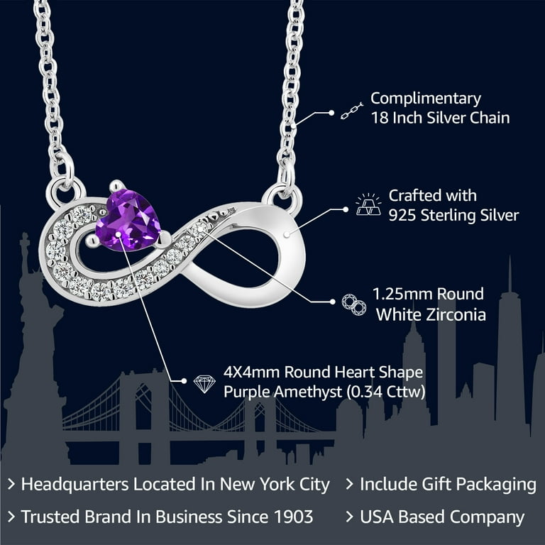 Amethyst infinity necklace cheap