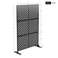 thumbnail image 2 of Neutypechic Decorative Privacy Screen Outdoor Divider with Stand Metal Corten Steel 76" x 47.2" x 15.7" Black, 2 of 5