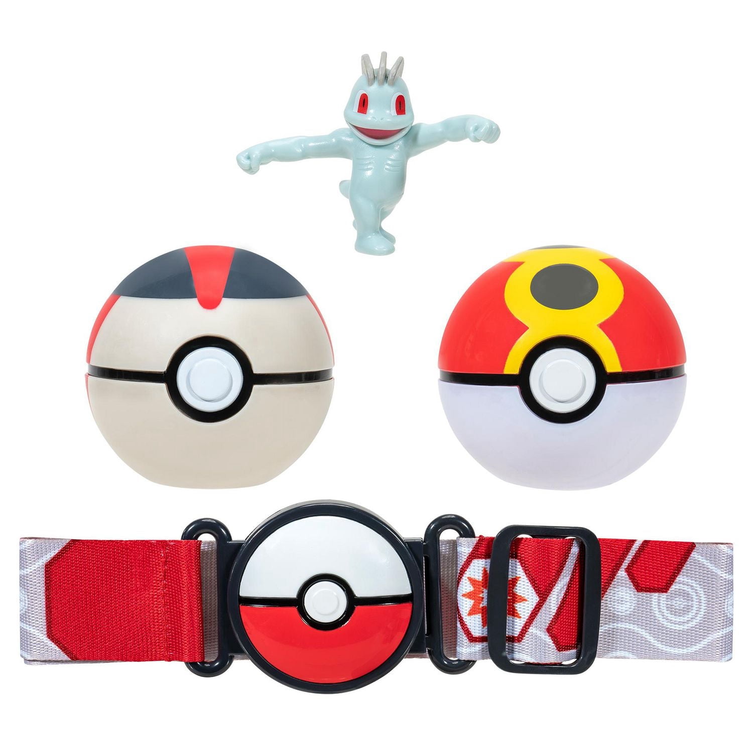 Ensemble ceinture Pokémon Clip 'N' Go - Machop + balle à répétition et balle à retardement