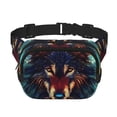 thumbnail image 1 of Fotbe Mystic Wolf Dreamcatcher Cangurera Cuadrada con Estampado de Doble Capa, Bolsa de Cintura Ajustable Mini para Hombres y Mujeres, 1 of 9