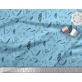 thumbnail image 3 of Soimoi Blue Cotton Voile Fabric Artistic Leaves Print Fabric by the Yard 42 Inch Wide, 3 of 3