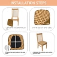 thumbnail image 4 of Beige Buffalo Seat Covers for Dining Room Chairs Set Of 4,Stretch Printed Washable Chair Seat Cover with Elastic Ties and Button,Removable Waterproof Couch Cushion Covers, 4 of 6