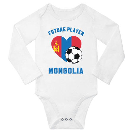 

Future Mongolia Soccer Player Baby Long Slevve One-pieces (White 12-18 Months)