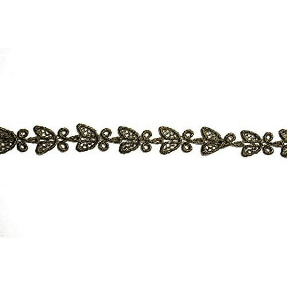 Altotux 1" Antique Gold Metallic Venice Lace Trim Sewing Notions by 2 Yards