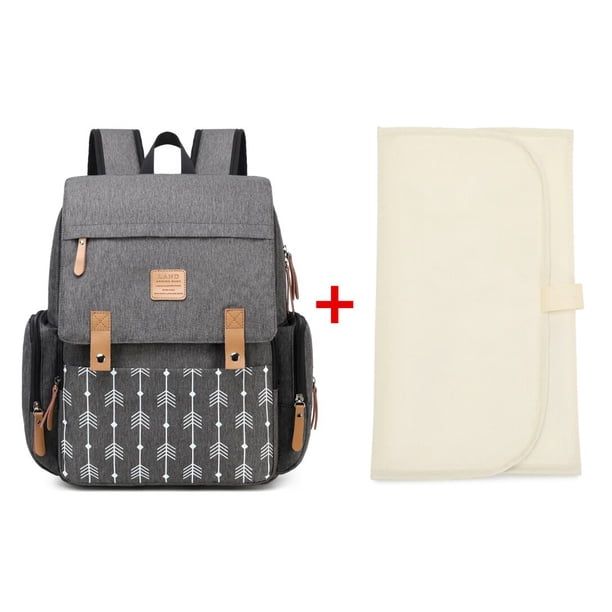 Bolsas de pañales LAND Mommy, mochilas de pañales de viaje de gran capacidad para madres con cambiador, prácticas bolsas de lactancia para bebés actualizadas MPB86 Tan Jianjun unisex