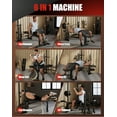 thumbnail image 3 of 7-in-1 Adjustable Weight Bench Press Set with Squat Rack, Leg Extension, Preacher Curly Pad & Lat Pulldown – Collapsible Flat Incline Strength Training Station for Home Gym – Black, 3 of 7