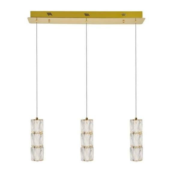 Polaris LED light gold Pendant Clear Royal Cut Crystal