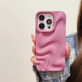 thumbnail image 3 of Ins Japan Silver 3D Wave Texture Water Ripple Phone Case For iPhone 14 13 11 12 Pro Max Candy Color Soft Shockproof Bumper Cover ZR, 3 of 7