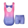 thumbnail image 2 of Gymnastics Leotards for Girls with Bow Back, Sparkly Dance Unitards with Shorts Ballet Biketards Outfit for 3-12 Years, 2 of 8