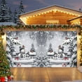 thumbnail image 2 of Fsddascl 6 x 13 Ft Christmas Garage Door Cover, Grey Christmas Large Garage Door Banner, Snowman Xmas Tree Snowflake Birds Hanging Garage Mural Background for Indoor Outdoor Xmas Party Supplies, 2 of 9