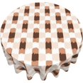 thumbnail image 4 of Round Tablecloth 60 Inch, Brown White Plaid Round Tablecloths Waterproof Tablecloth Polyester Table Cloth for Dining, Party, Buffet, Wedding, 4 of 8