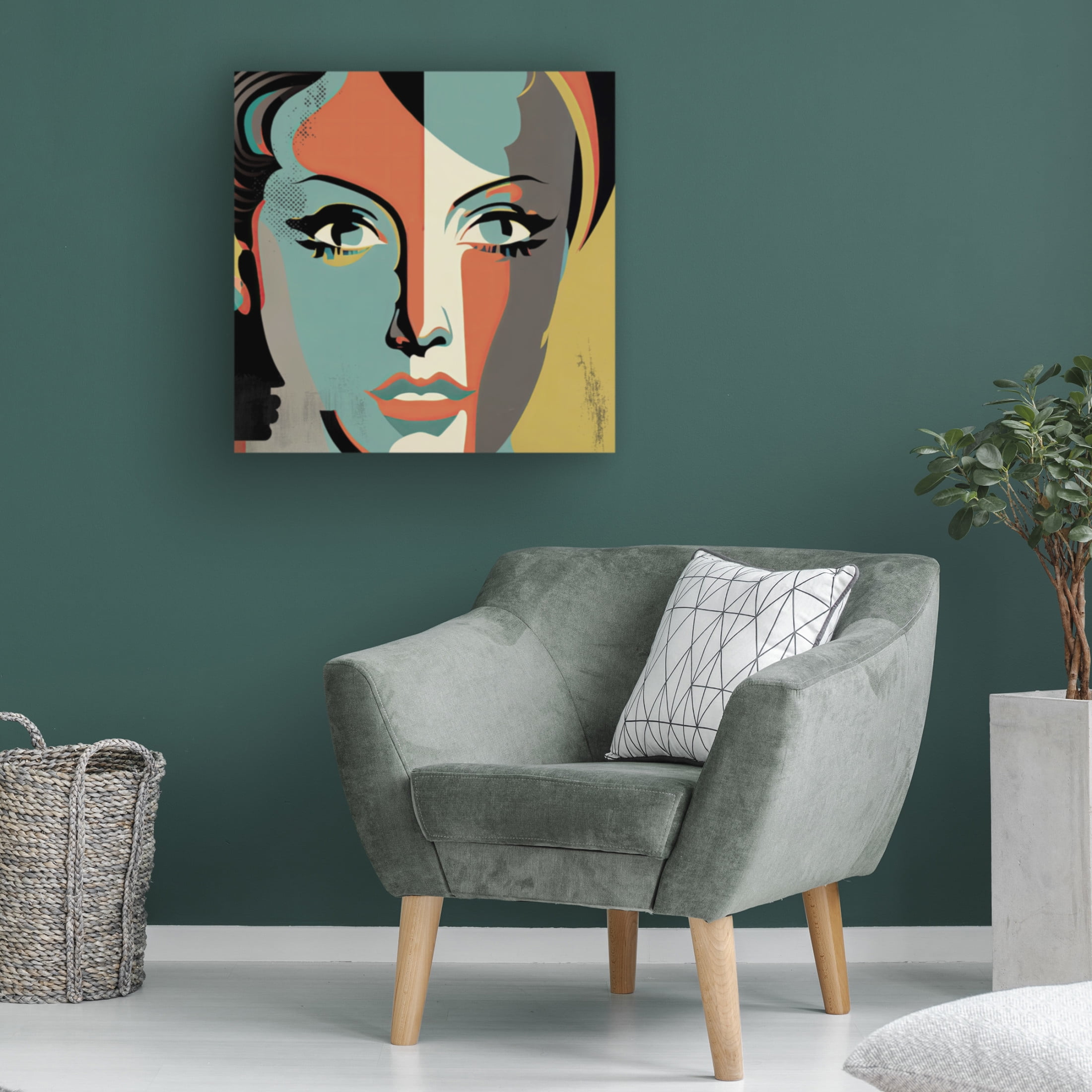 Canvas Wall Art - Sasha 'Pop Tech Glam III' Wall Art for Living Room, Bedroom, or Office Décor by Trademark Fine Art - 35 x 35 Inches