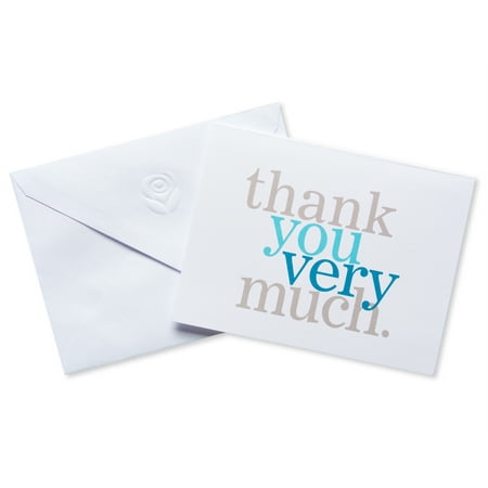 American Greetings 50 Count Thank You Cards and Envelopes, Blue and