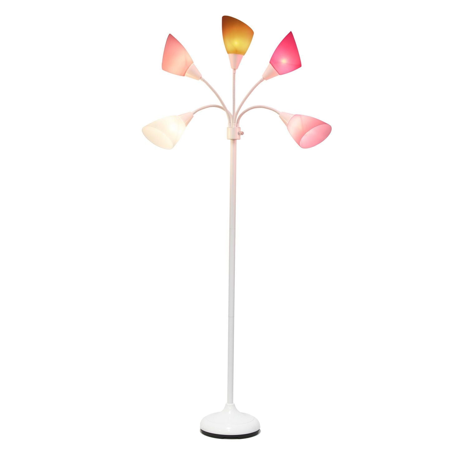 Simple Designs 5 Light Adjustable Gooseneck Floor Lamp