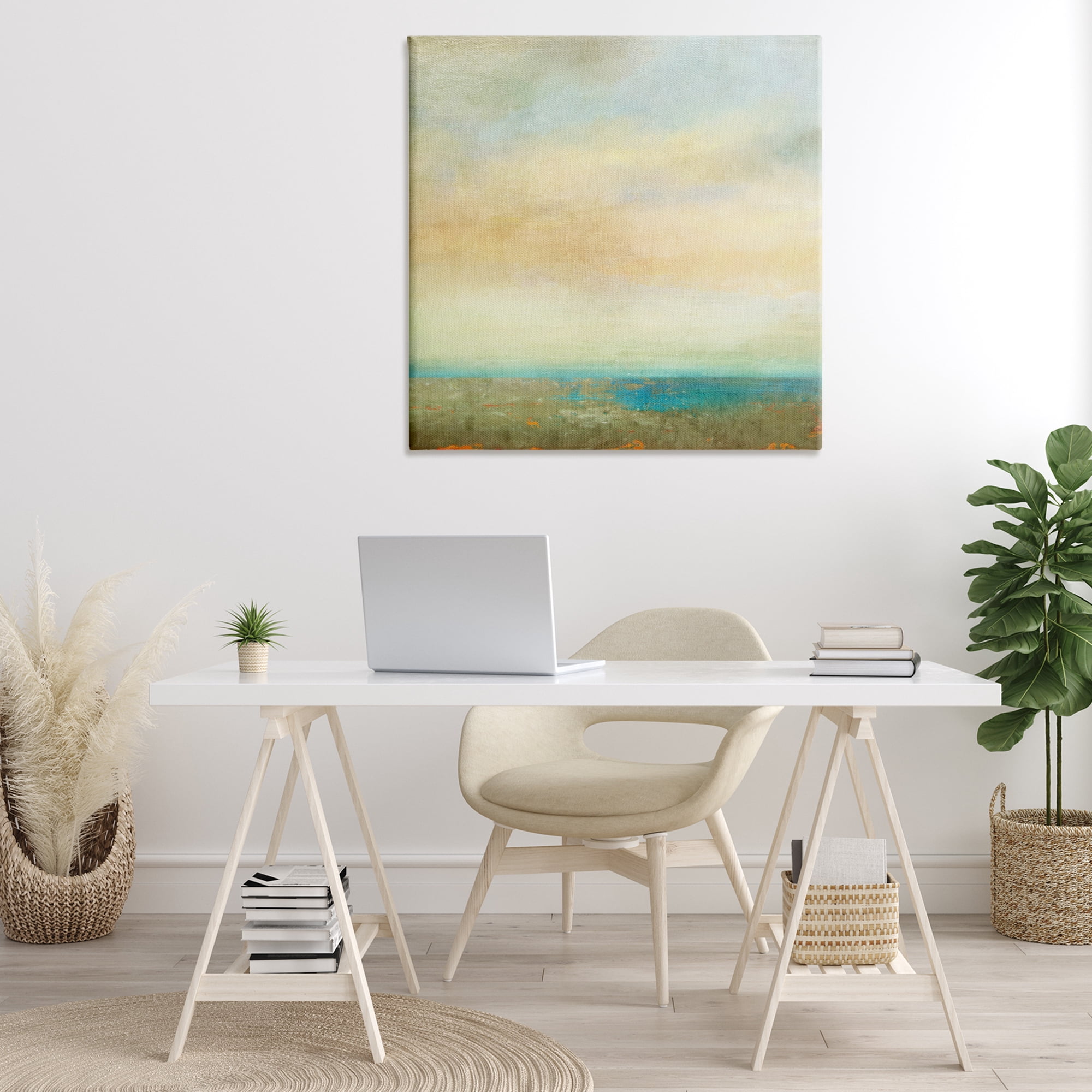 Stupell Industries Abstract Sunlit landscape Landscape Painting Gallery Wrapped Canvas Art Print Wall Art, 36 x 36