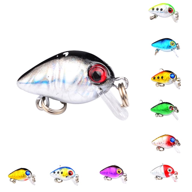 Leurres de Pêche Crankbaits Durs Réalistes Swimbait Petit Appât Simulation Graisse Réaliste Hameçons d'Eau Salée Simulation, Couleur 7